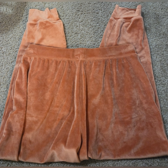 PINK Victoria's Secret Large Velvet Velour Spellout Sweatpants Joggers - Picture 3 of 4